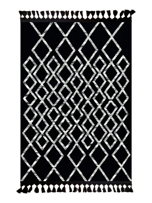 Tapis de salon FAS 200 x 300 cm - Noir - Mani Textile - Kiabi