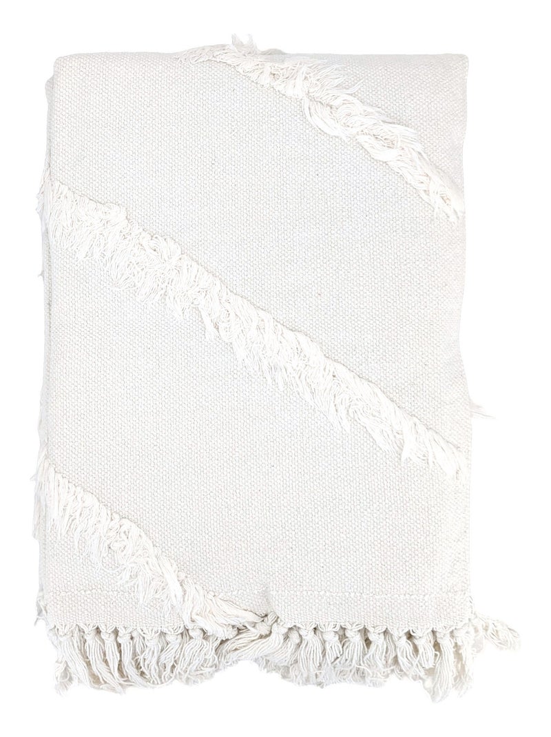 Tapis de salon FAUCON motif tufté Ecru - Kiabi