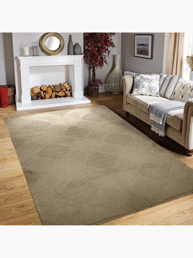 Tapis de salon KELKIT G6007 Ecru - Kiabi