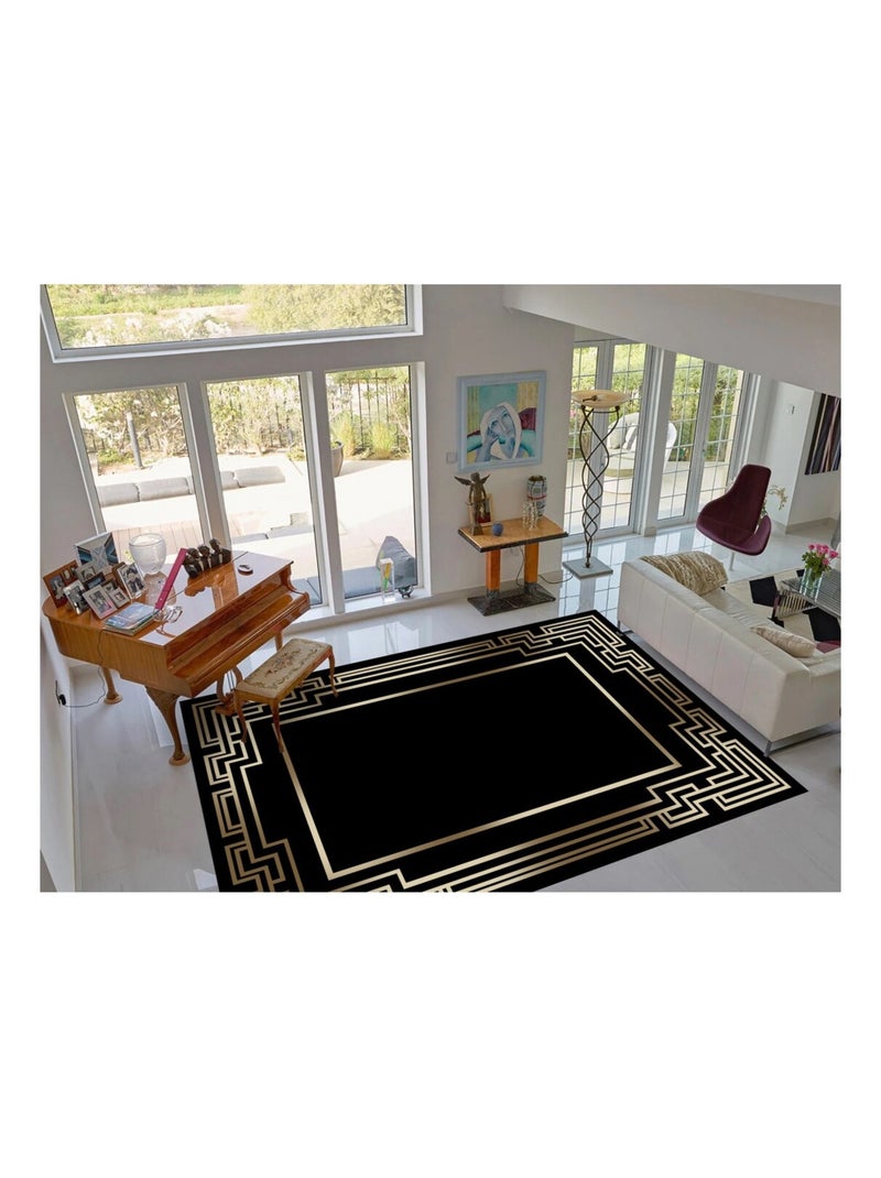 Tapis de salon Laby Noir Noir - Kiabi