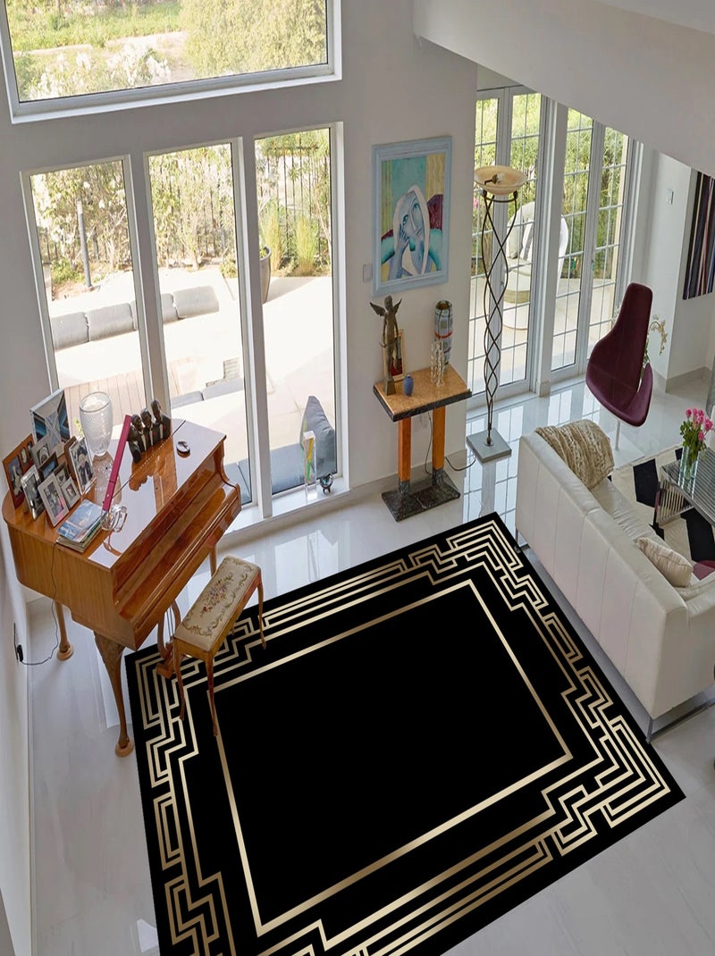 Tapis de salon Laby Noir Noir - Kiabi