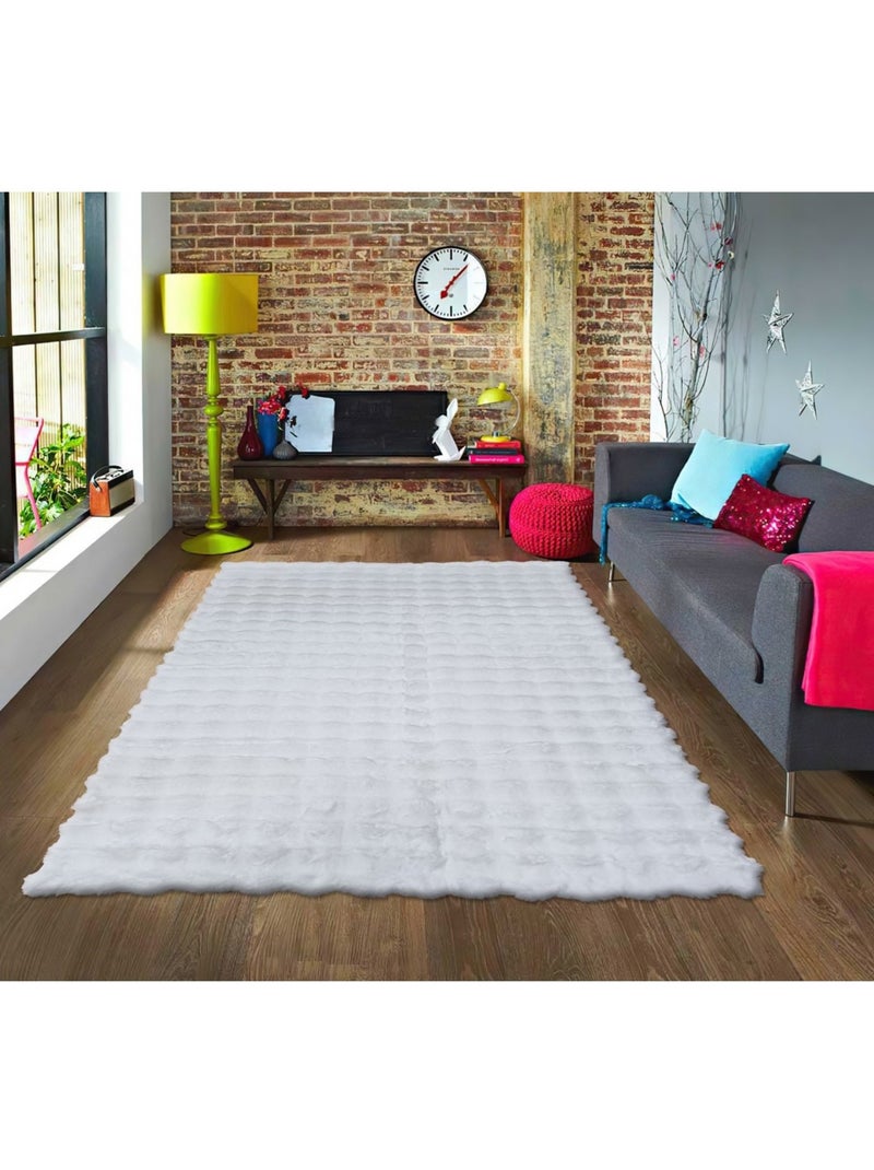 Tapis de salon lavable Douceur TOSCANA Blanc - Kiabi