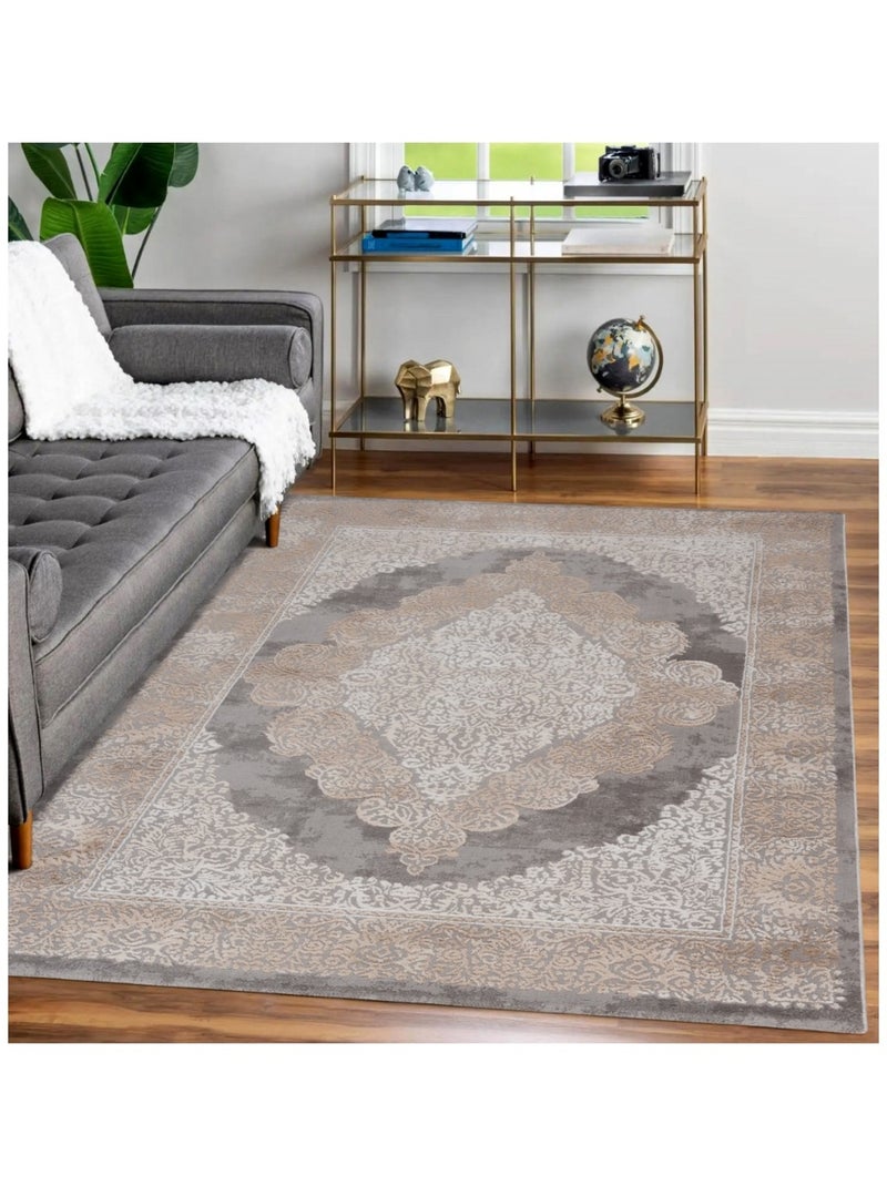 Tapis de salon LEXA Baroque Gris - Kiabi