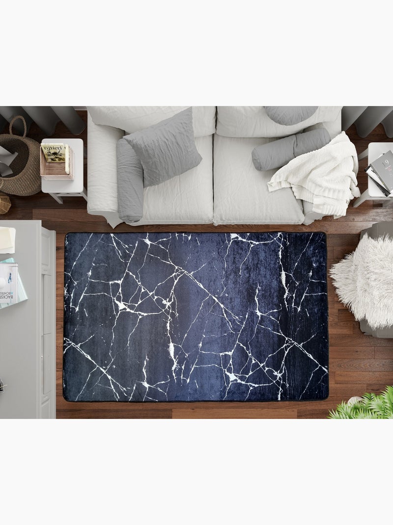Tapis de salon MARBRE Noir Noir - Kiabi