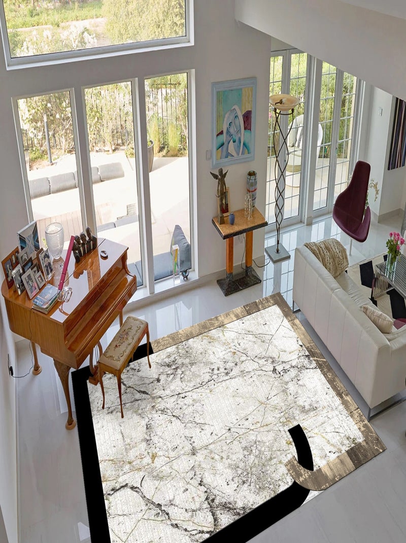 Tapis de salon METRO Beige - Kiabi