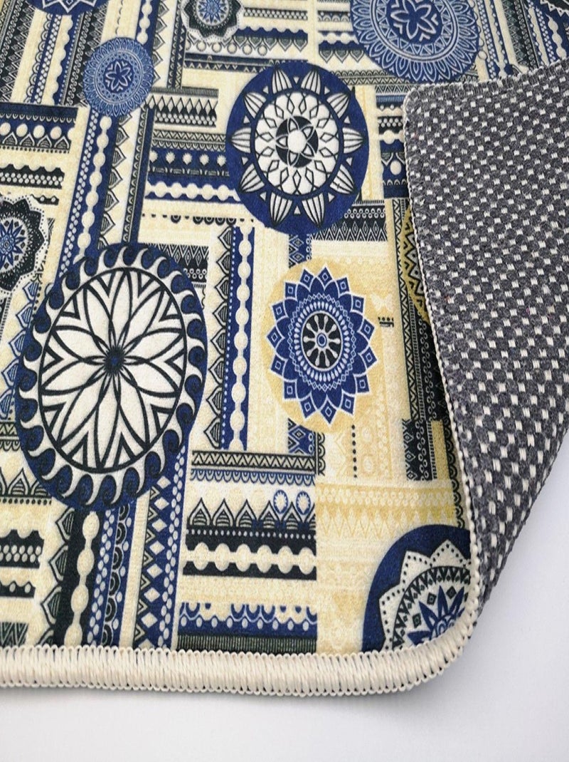 Tapis de salon MILANO Bleu - Kiabi