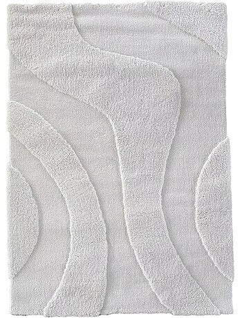 Tapis de salon motif ondulation en relief, - Effet texturé