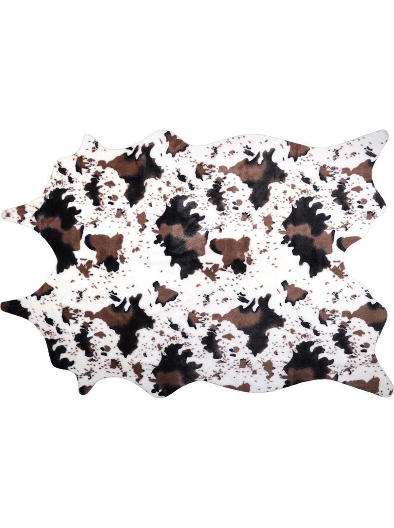 Tapis de salon motif vache Marron - Kiabi