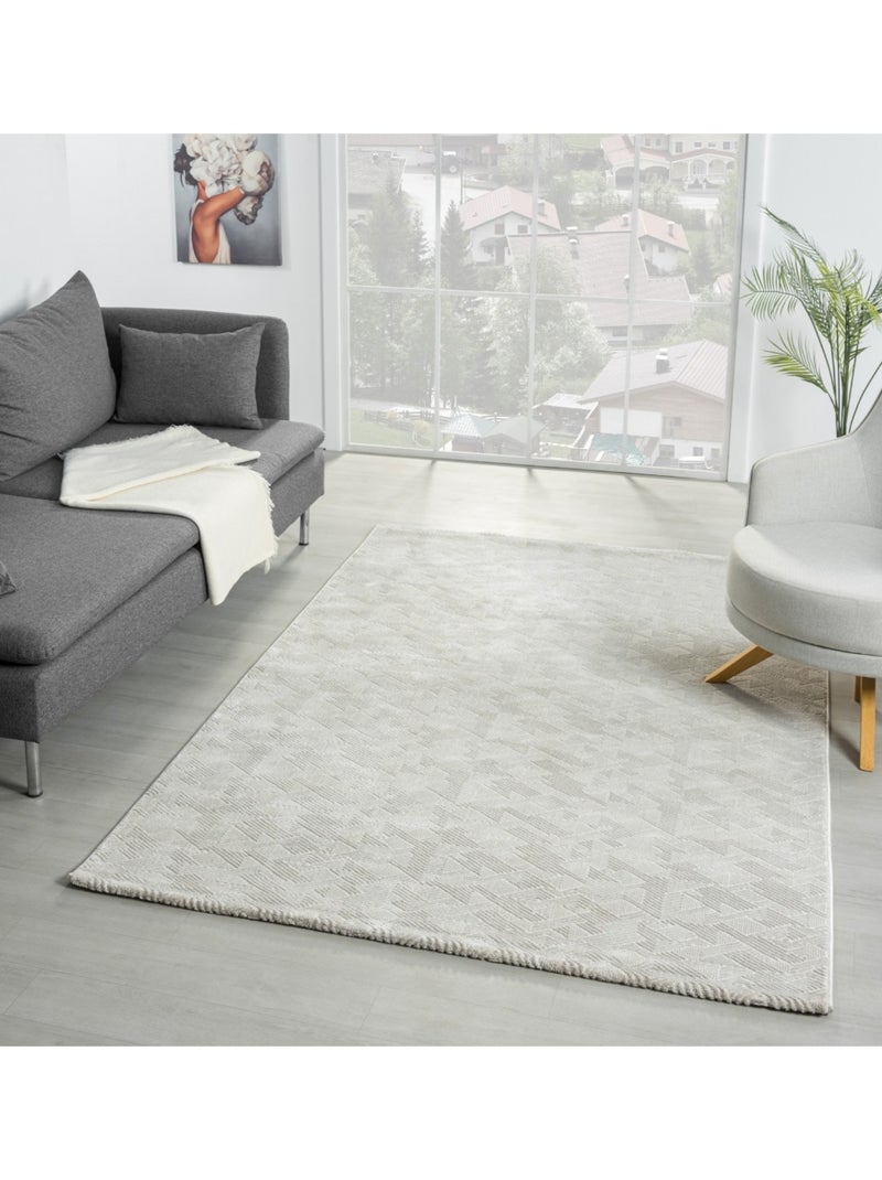 Tapis de salon NORA 5710 Gris - Kiabi