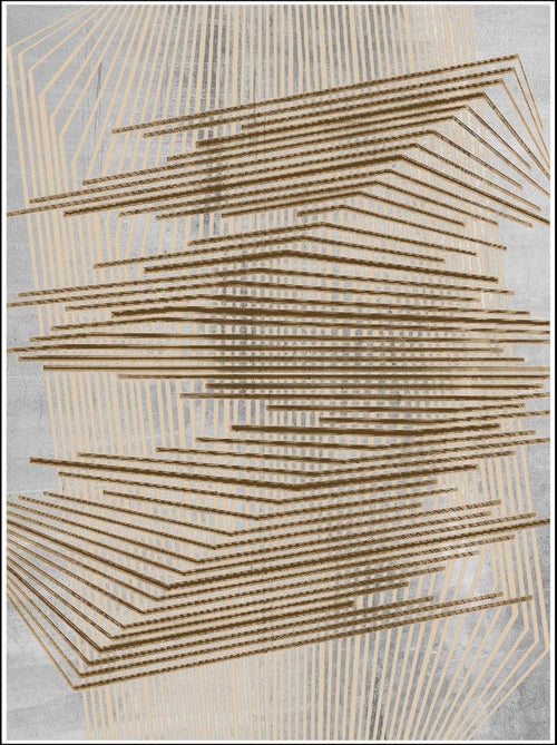 Tapis de salon NOUR 200 x 300 cm - Or - Mani Textile - Kiabi
