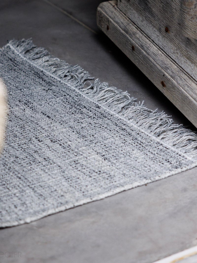 Tapis de salon PENJAB à franges Argent - Kiabi