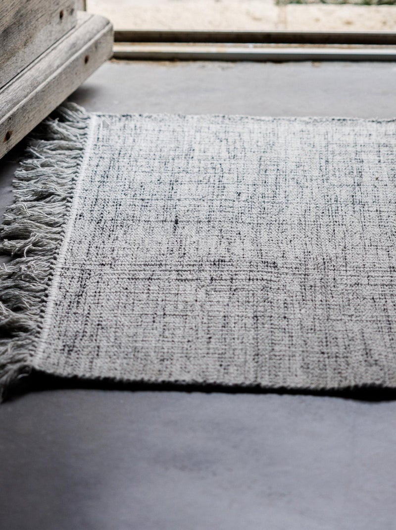 Tapis de salon PENJAB à franges Blanc cassé - Kiabi