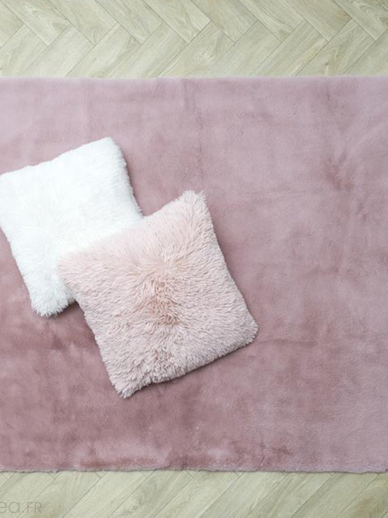 Tapis de salon POLAR imitation fourrure Rose - Kiabi