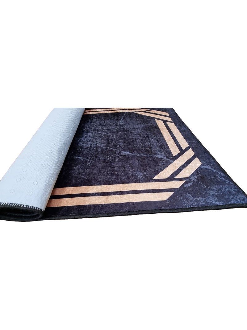 Tapis de salon REBELLE Noir Noir - Kiabi