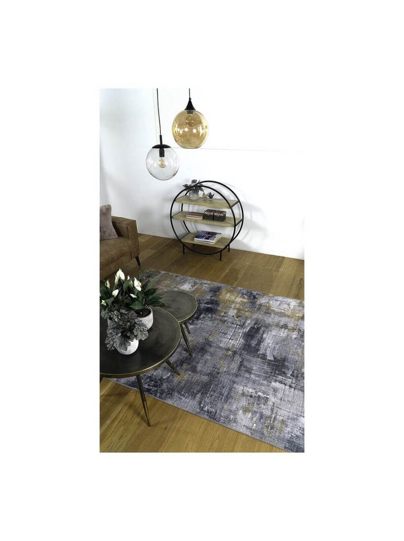 Tapis de salon rectangle rayé intérieur moderne Tornado Jaune - Kiabi