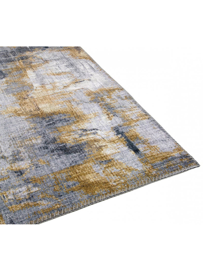 Tapis de salon rectangle rayé intérieur moderne Tornado Jaune - Kiabi