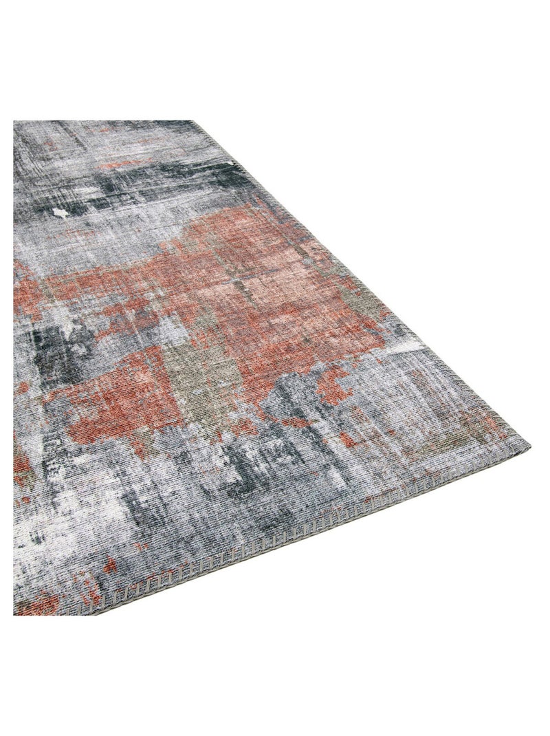Tapis de salon rectangle rayé intérieur moderne Tornado Orange - Kiabi