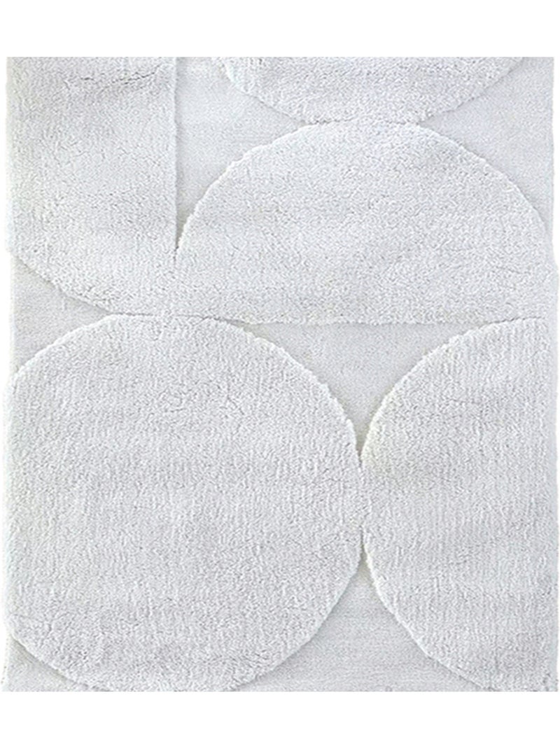 Tapis de salon relief graphique,  - effet texturé Blanc - Kiabi