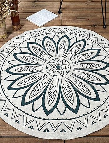 Tapis de salon rond PATIO motif mandala