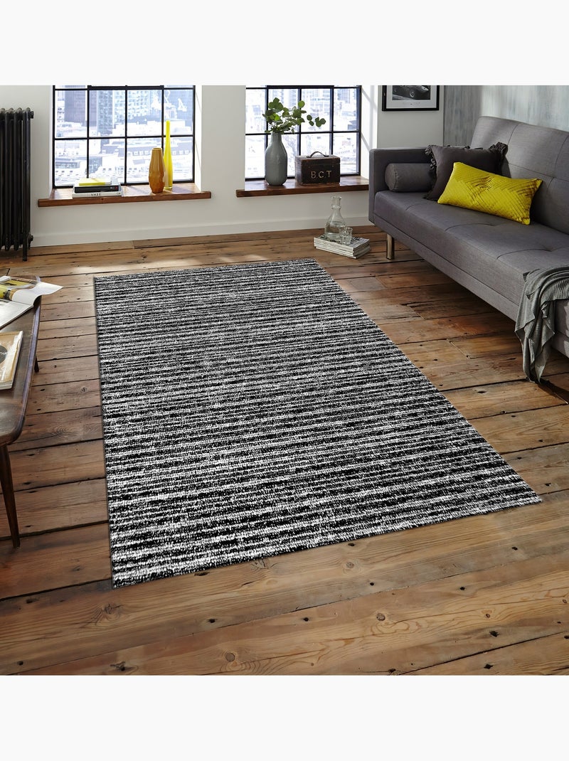 Tapis de salon SELMA Noir Noir - Kiabi
