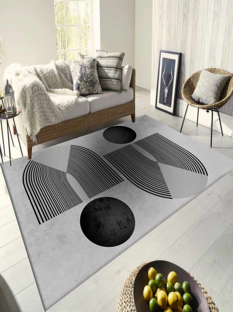Tapis de salon SEVENTIES Noir Noir - Kiabi