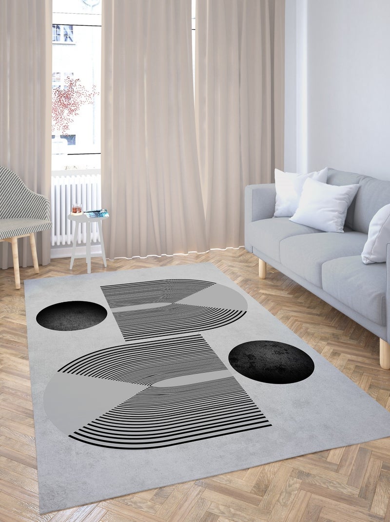 Tapis de salon SEVENTIES Noir Noir - Kiabi