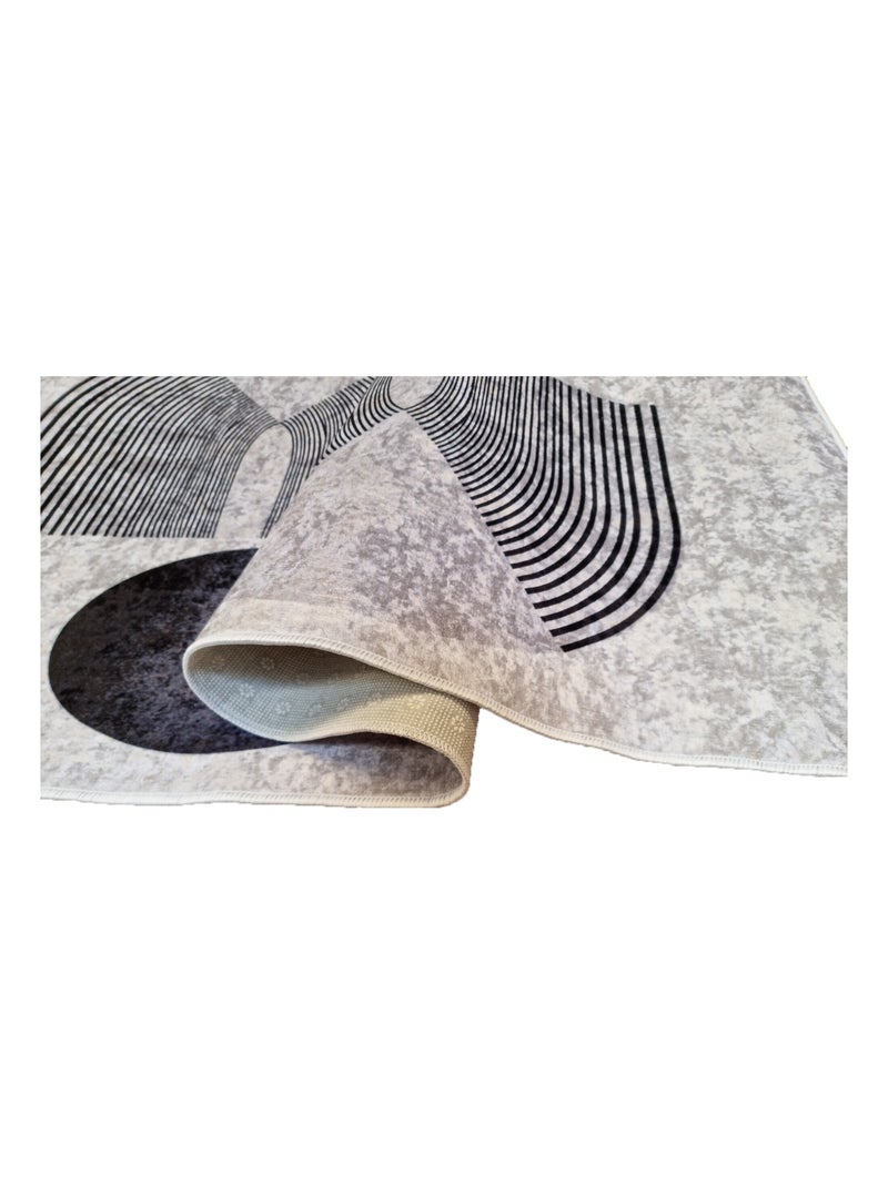 Tapis de salon SEVENTIES Noir Noir - Kiabi