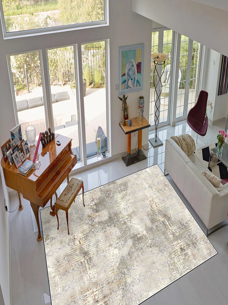 Tapis de salon TENA Beige - Kiabi