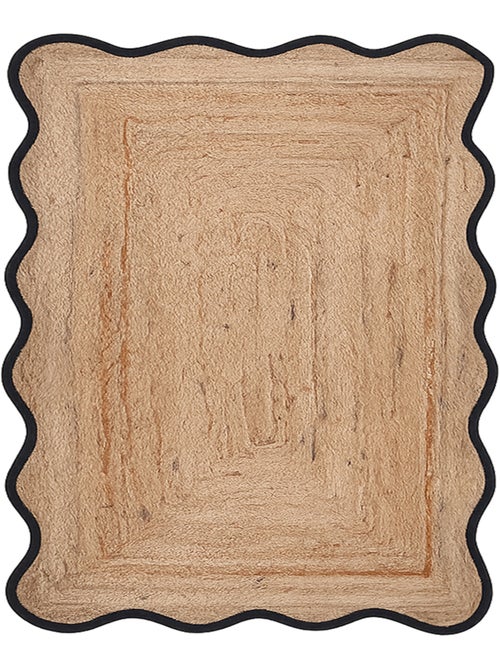 Tapis de salon tressé avec finition ondulée - Kiabi