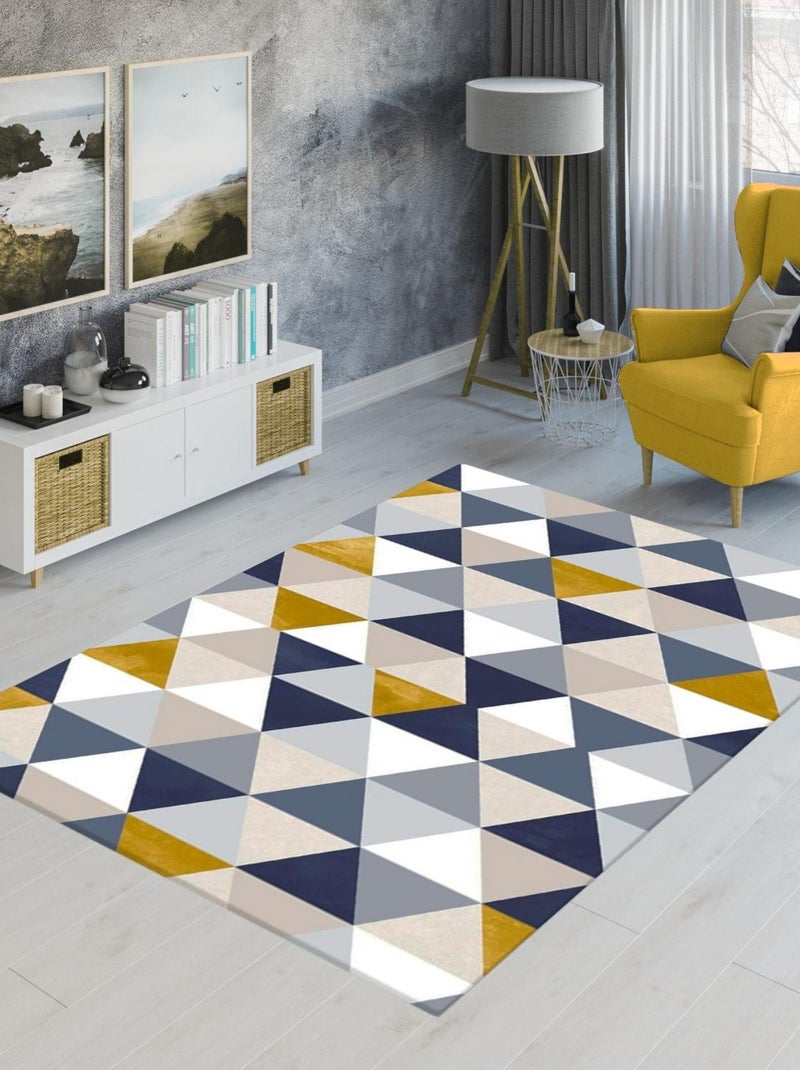 Tapis de salon Triangle Bleu - Kiabi