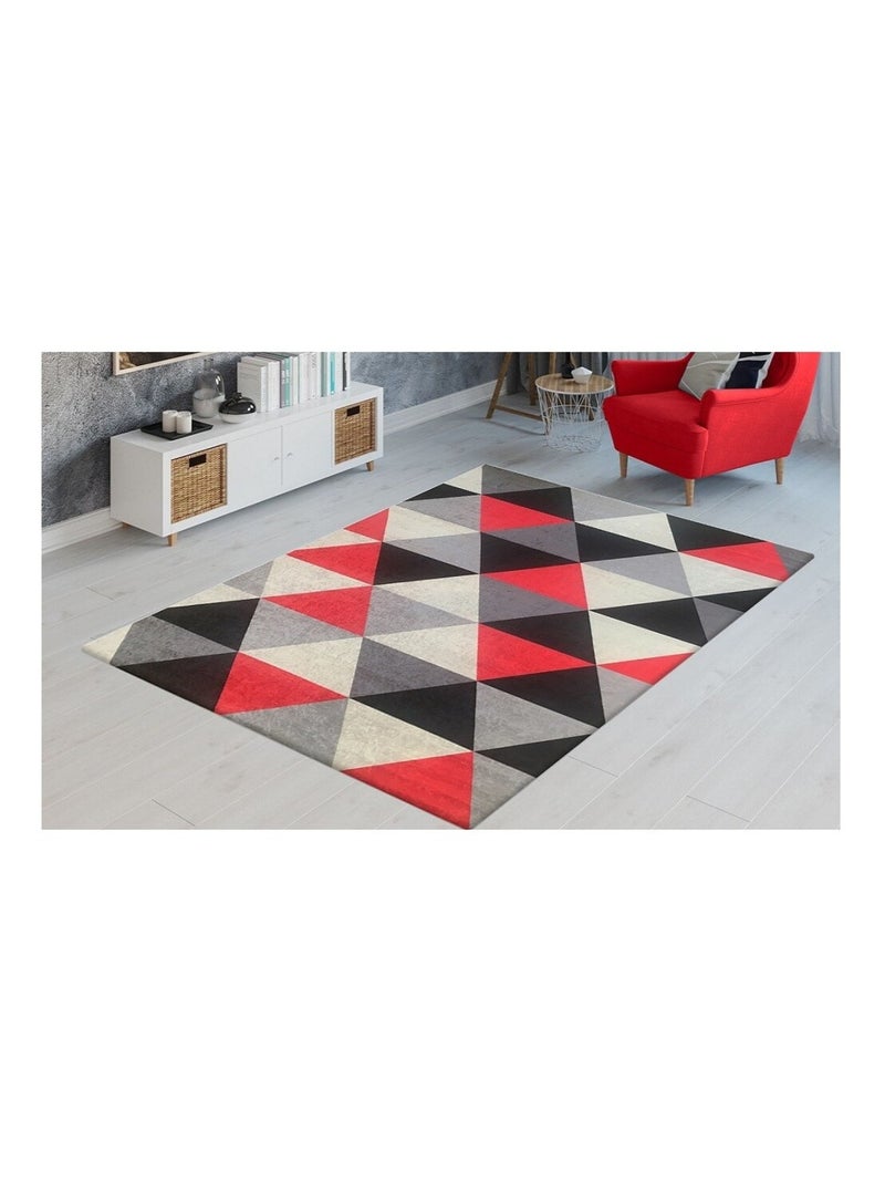 Tapis de salon Triangle Rouge - Kiabi