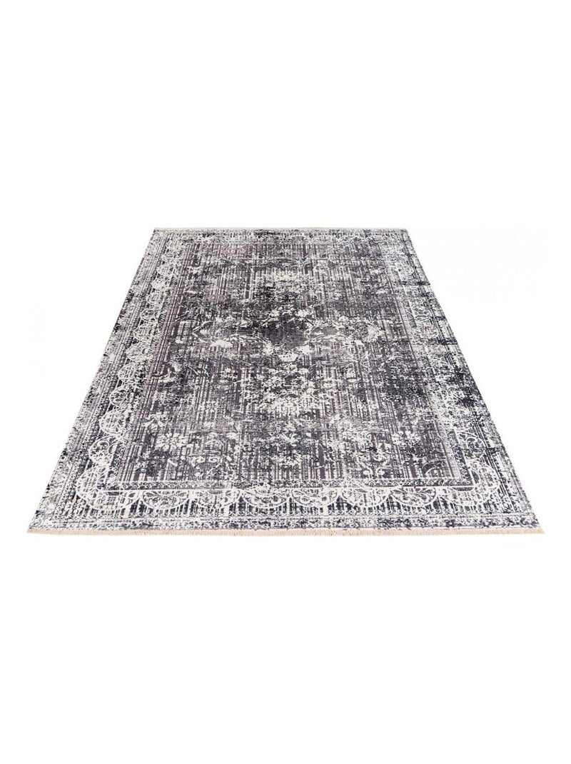 Tapis de salon vintage lavable en machine Ariana Gris - Kiabi