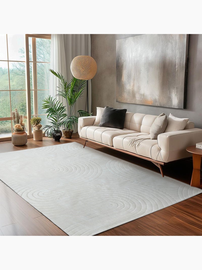 Tapis de salon ZUMRUT Circle Blanc - Kiabi