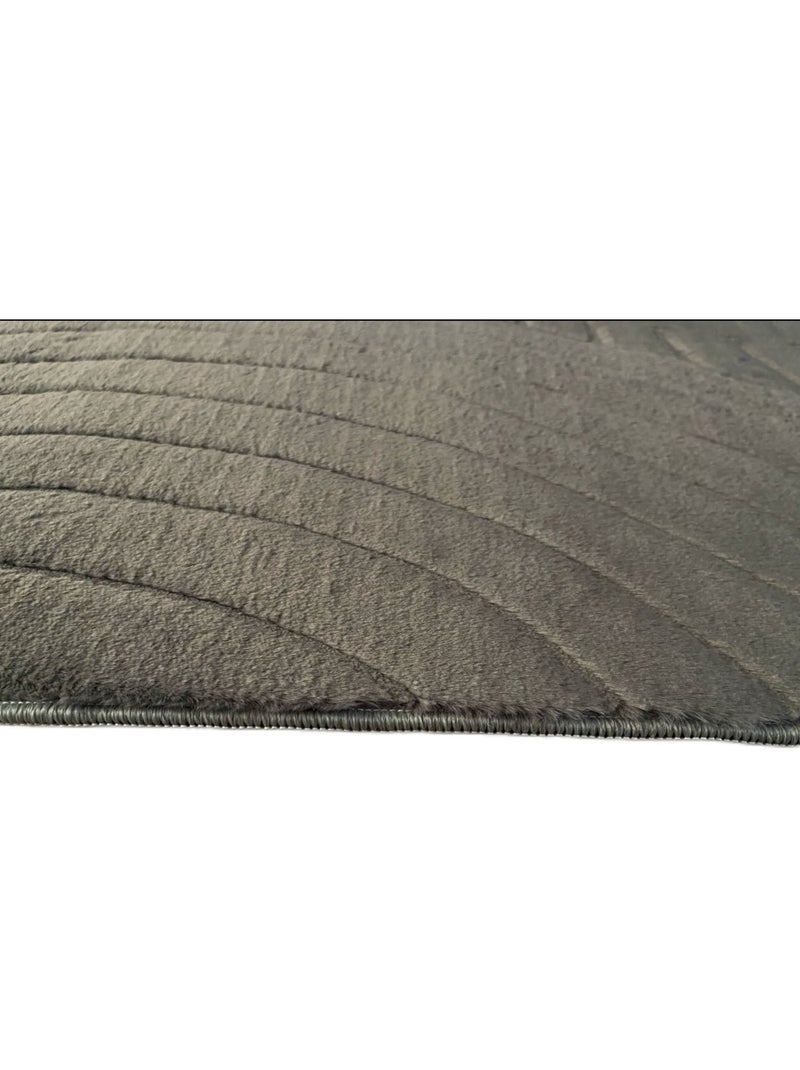 Tapis de salon ZUMRUT Circle gris anthracite - Kiabi
