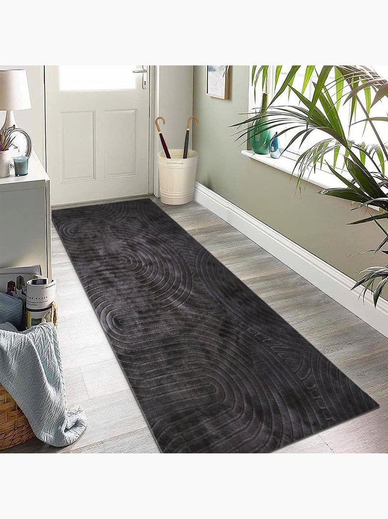 Tapis de salon ZUMRUT Circle gris anthracite - Kiabi
