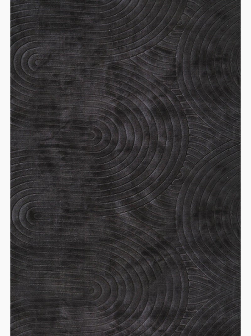 Tapis de salon ZUMRUT Circle gris anthracite - Kiabi
