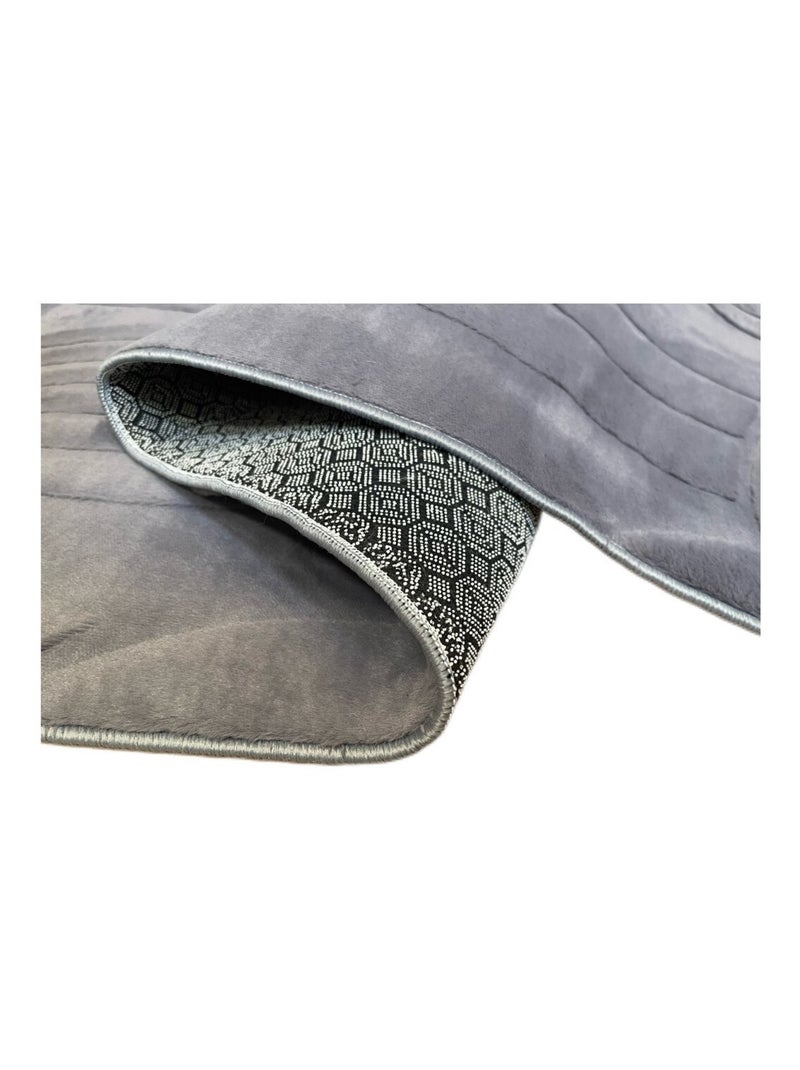 Tapis de salon ZUMRUT Ovale gris anthracite - Kiabi