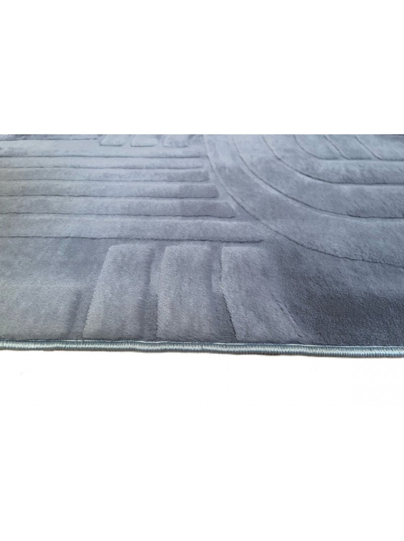 Tapis de salon ZUMRUT Ovale gris anthracite - Kiabi