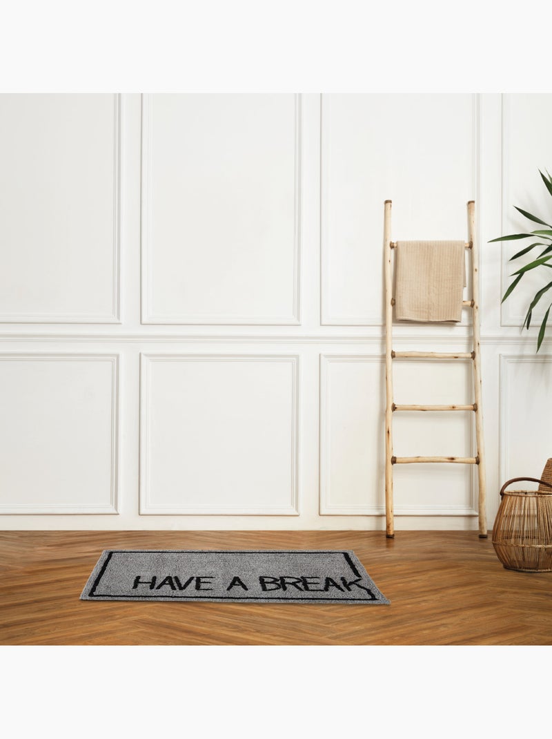 Tapis de séjour 100% coton tufté rectangulaire 'Break' – Guy Levasseur Gris Noir Blanc - Kiabi