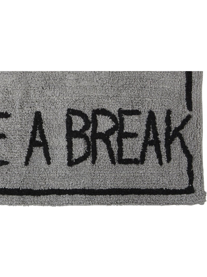 Tapis de séjour 100% coton tufté rectangulaire 'Break' – Guy Levasseur Gris Noir Blanc - Kiabi