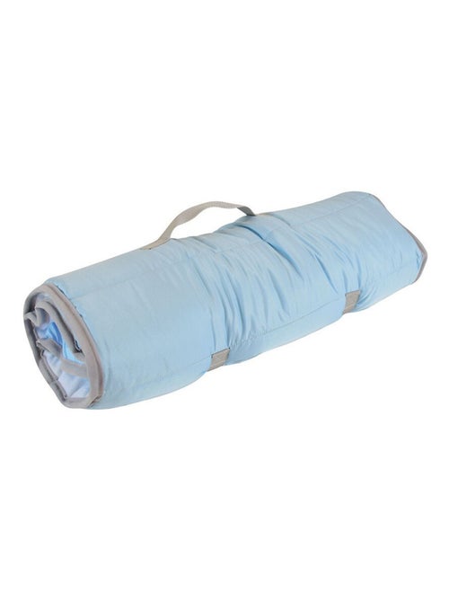 Tapis de sieste bleu et gris motif fusée facile à transporter - Kiabi