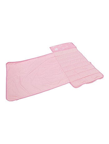 Tapis de sieste rose et blanc motif licorne facile à transporter
