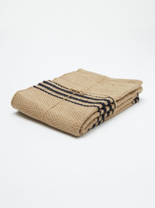 Tapis de sol en jute imprimé - Kiabi