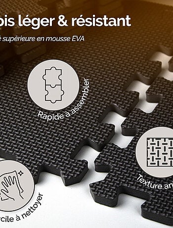 Tapis de sol puzzle pour fitness ou jeu enfant, antidérapant - 18 pièces - Vivezen