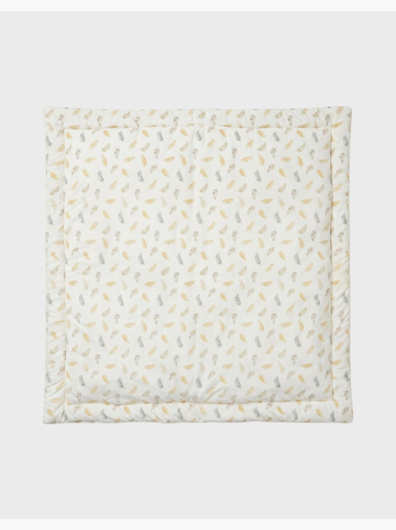Tapis de sol/parc réversible 100x100cm - plumes de lune noukie's Ecru - Kiabi