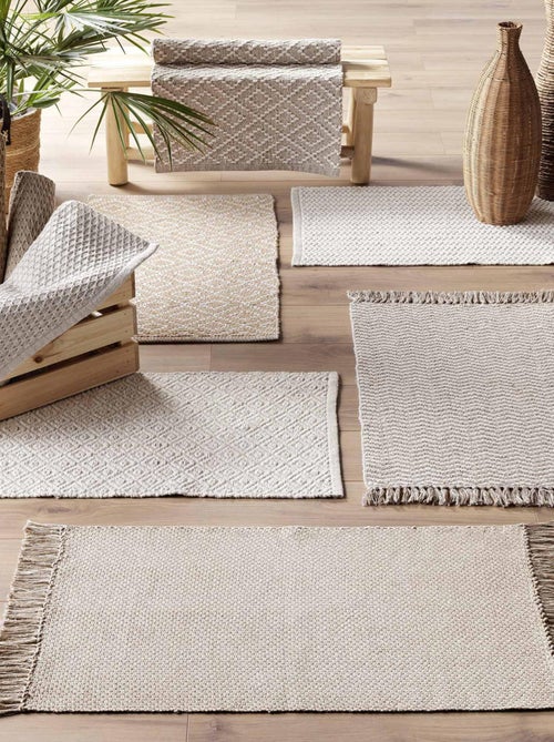 Tapis déco en coton tissé - Kiabi
