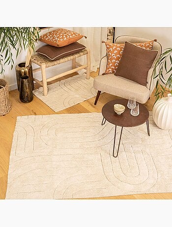 Tapis déco moderne en coton design graphique