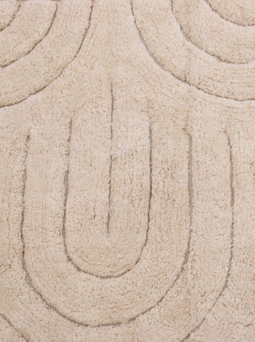 Tapis déco moderne en coton design graphique - Kiabi