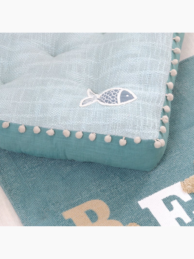 Tapis déco Nausicaa Bleu canard - Kiabi