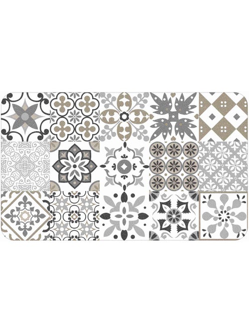 Tapis deco rectangle mousse imprimee salou - Kiabi